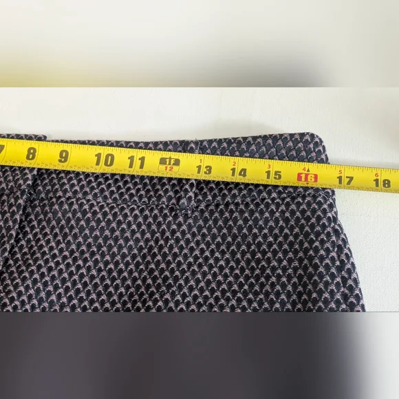 Ann Taylor Curvy Geo Jacquard Ankle Pants Purple Black Size 6 Mid Rise Office - Picture 10 of 12